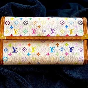 White Monogram Multi Color Wallet